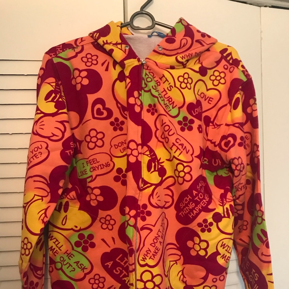 Neon multicolored Disney zip up hoodie